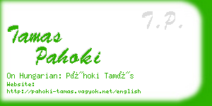 tamas pahoki business card